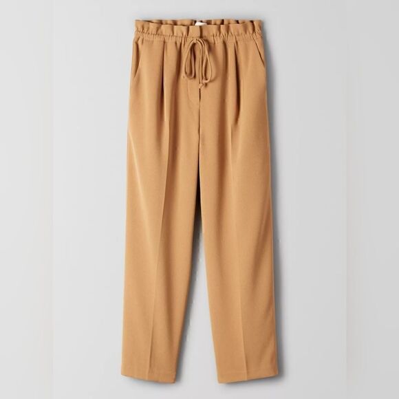 Aritzia Wilfred Kari Pant Cropped, paperbag-waist pants Color:Honey Brown SizeXS - Picture 6 of 13